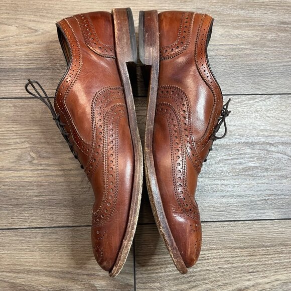 Allen Edmonds McAllister Wingtip Oxford Dress Shoe Men's 12D Dark Chili Leather - Picture 2 of 13